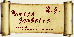 Marija Gambelić vizit kartica